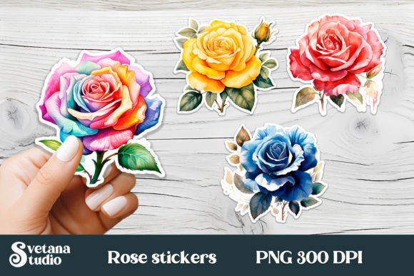 Download Rose Flower Stickers Design | Printable - Flower Collection