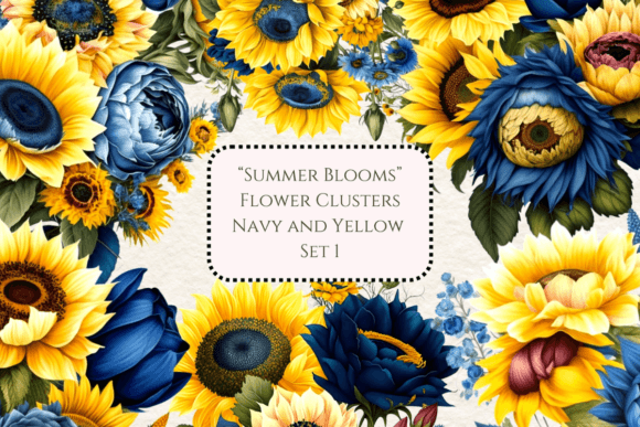 Download Summer Blooms - Flowers Blue and Yellow - Flower Collection