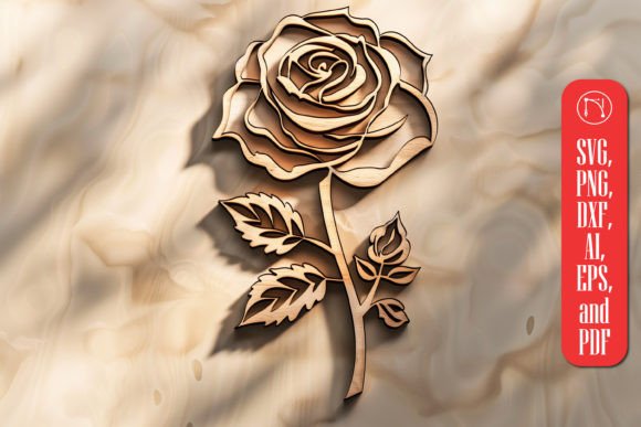 Download Laser Cut Wood Flower Rose SVG Cut File - Flower Collection