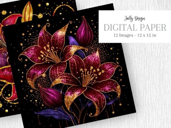Download Burgundy Lilies Flowers, Gothic Art. - Flower Collection