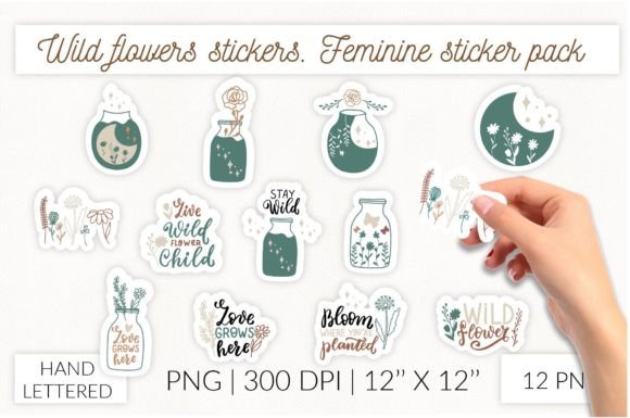 Download Wild Flowers Stickers. Feminine Sticker - Flower Collection