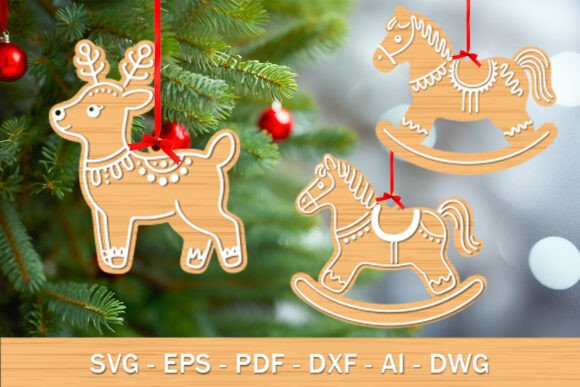 Download Laser Cut Reindeer &amp; Horse Ornament SVG - Premium Resources