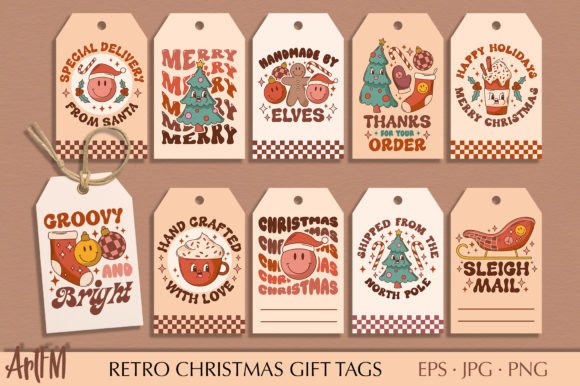 Download Retro Christmas Gift Tags - Premium Bundle